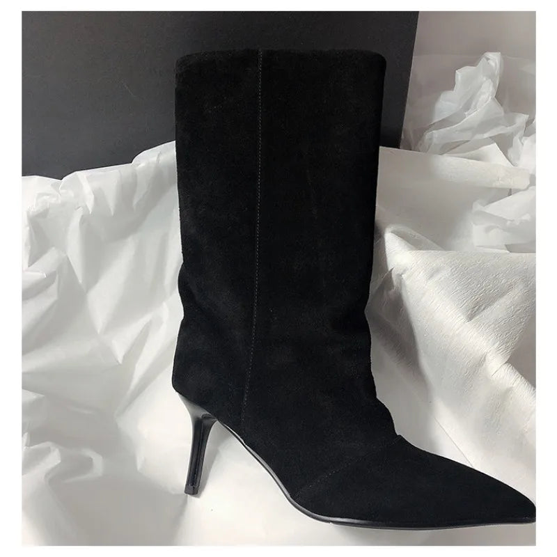 Winter Street Style Pointed Toe Knee-High Boots