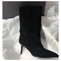 Winter Street Style Pointed Toe Knee-High Boots