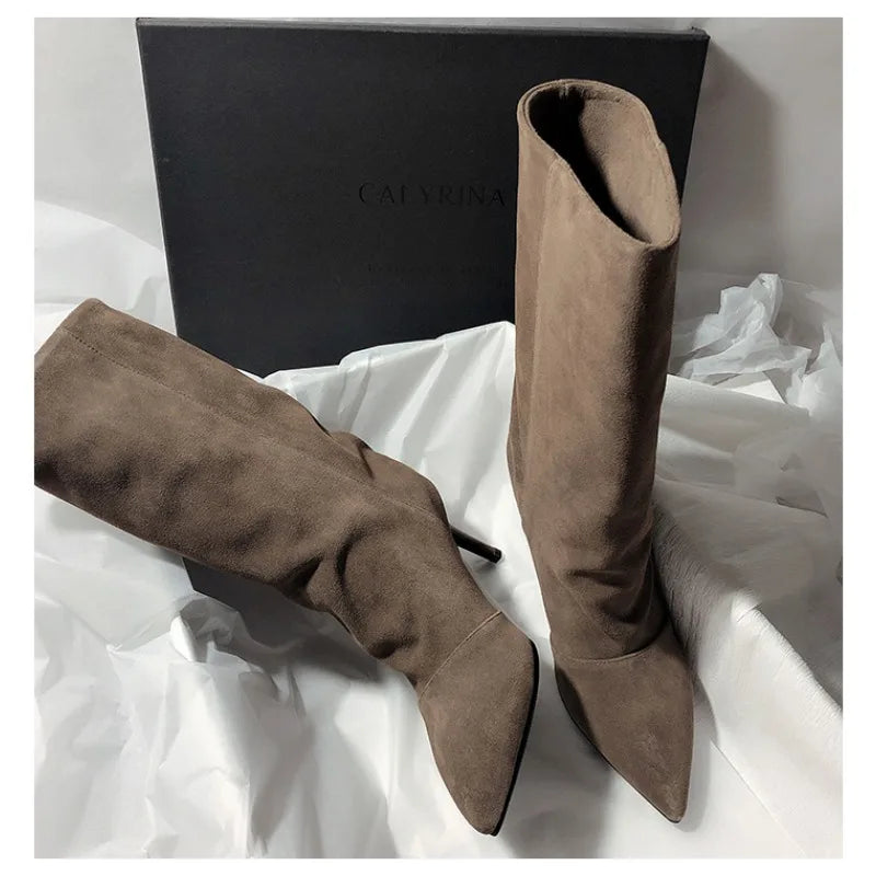 Winter Street Style Pointed Toe Knee-High Boots