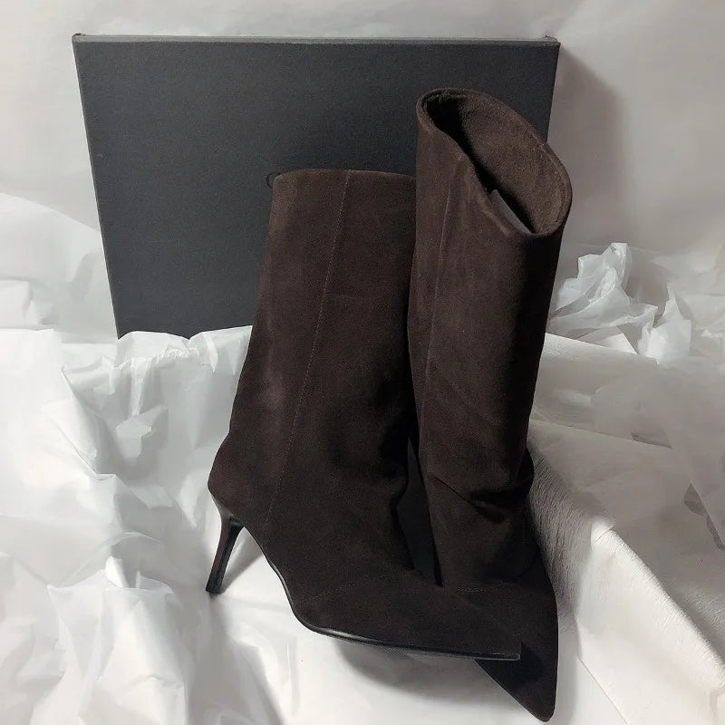 Winter Street Style Pointed Toe Knee-High Boots