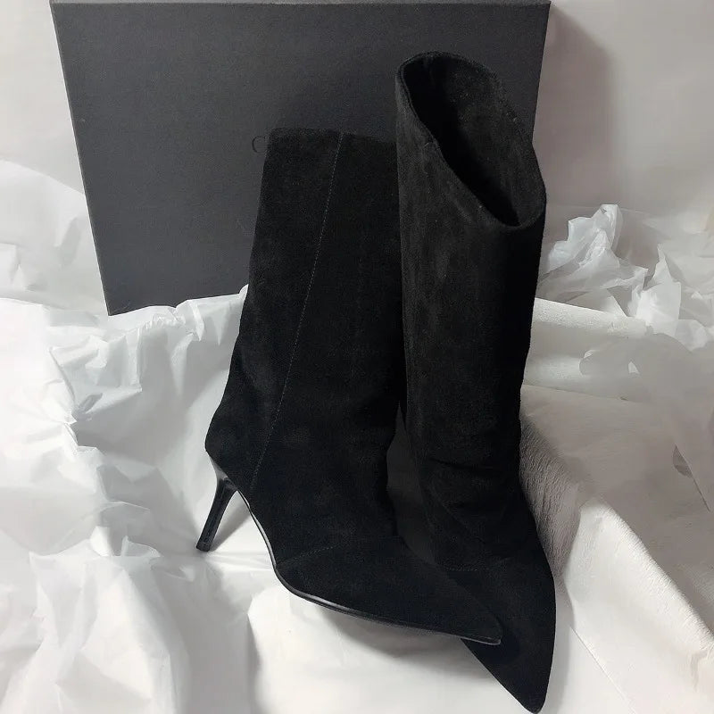 Winter Street Style Pointed Toe Knee-High Boots