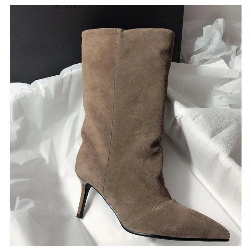 Winter Street Style Pointed Toe Knee-High Boots