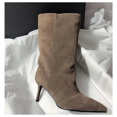 Winter Street Style Pointed Toe Knee-High Boots