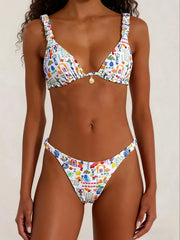 Floral Bikini Set Two Piece Swimsuit INS Fresh Style Wear Tropical Getaway