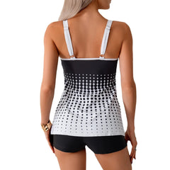 Tankini Boyshorts Two Piece Bikini Set Tummy Control Modest Swimwear