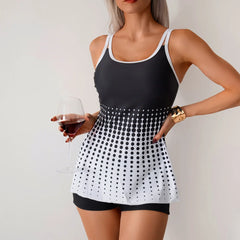 Tankini Boyshorts Two Piece Bikini Set Tummy Control Modest Swimwear