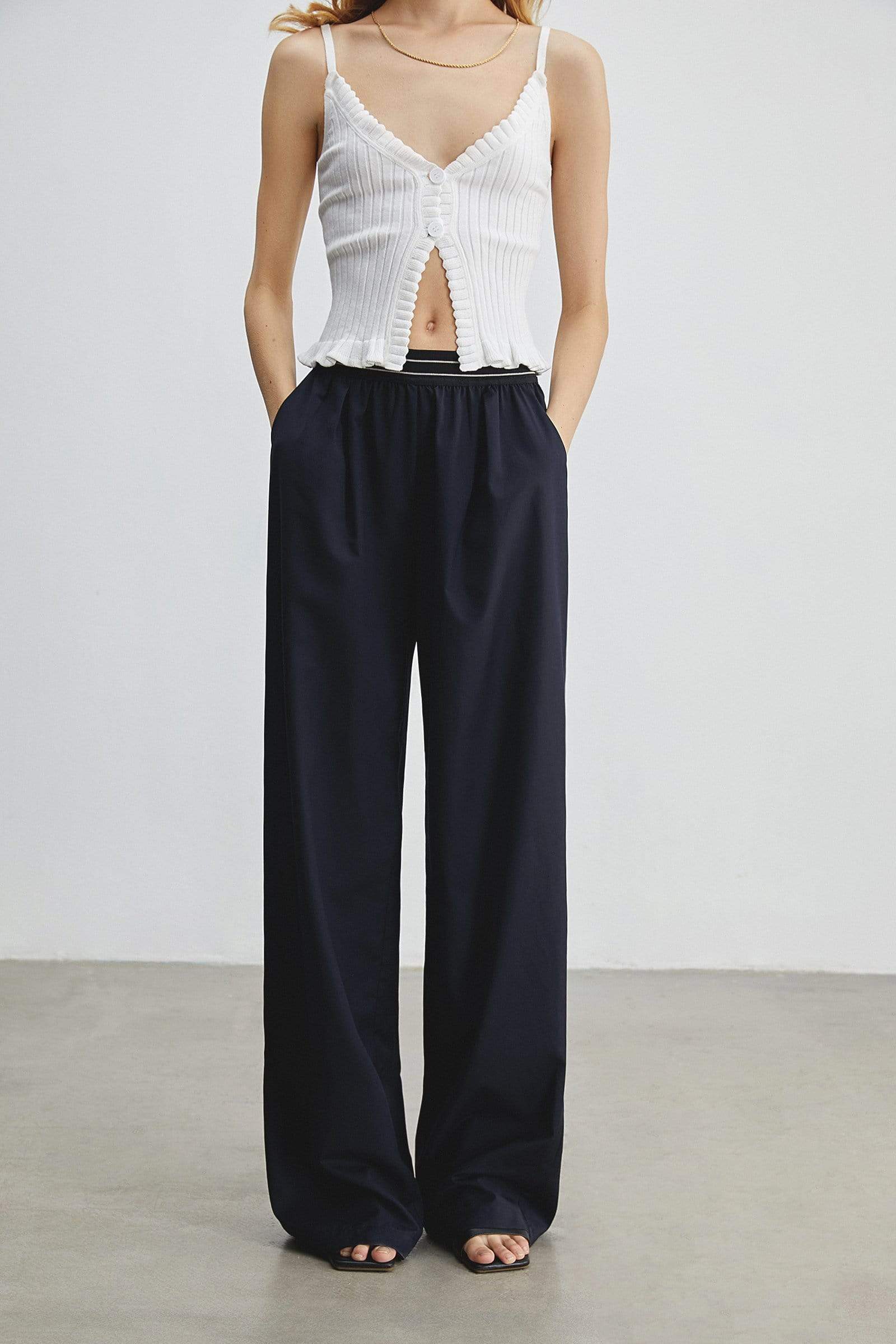 Tara Black Slouchy Wide Leg Pants