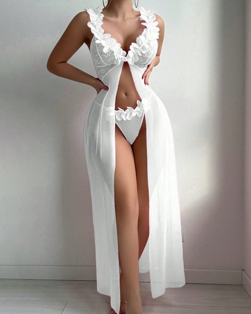 Printed Split Hem Maxi Nightdress
