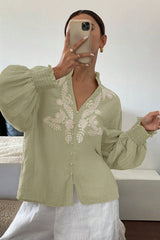 Everyday Luck Floral Embroidered Cotton Top - 5 Colors
