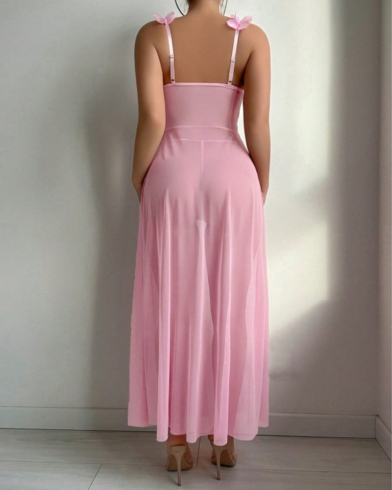 Printed Split Hem Maxi Nightdress
