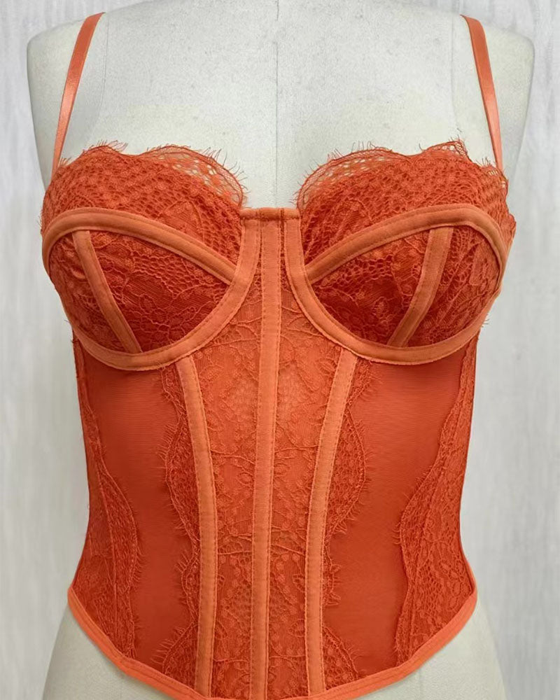 Vest Camisole Push-up Corset Slim-fit Strapless Lace Outer Wear Underwear