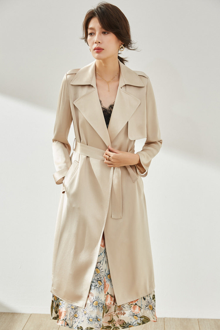 Triacetate Lapel Trench Coat