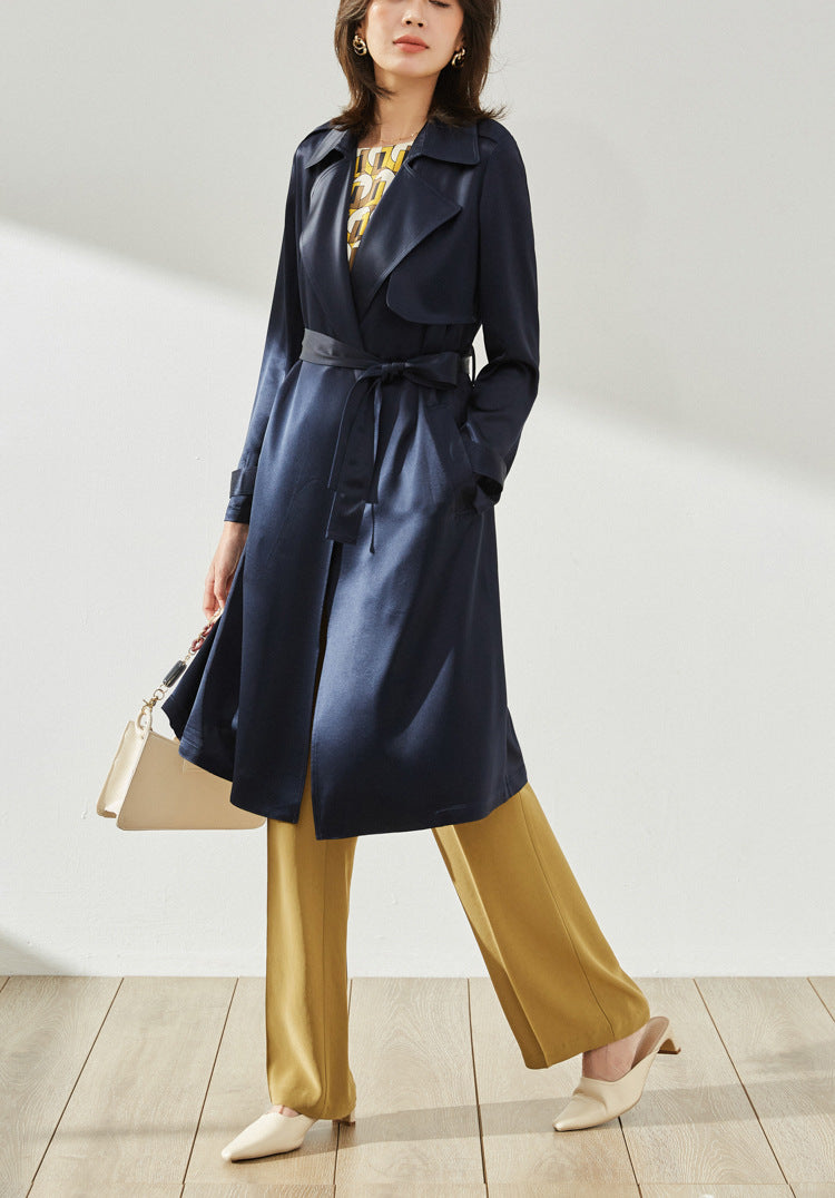 Triacetate Lapel Trench Coat