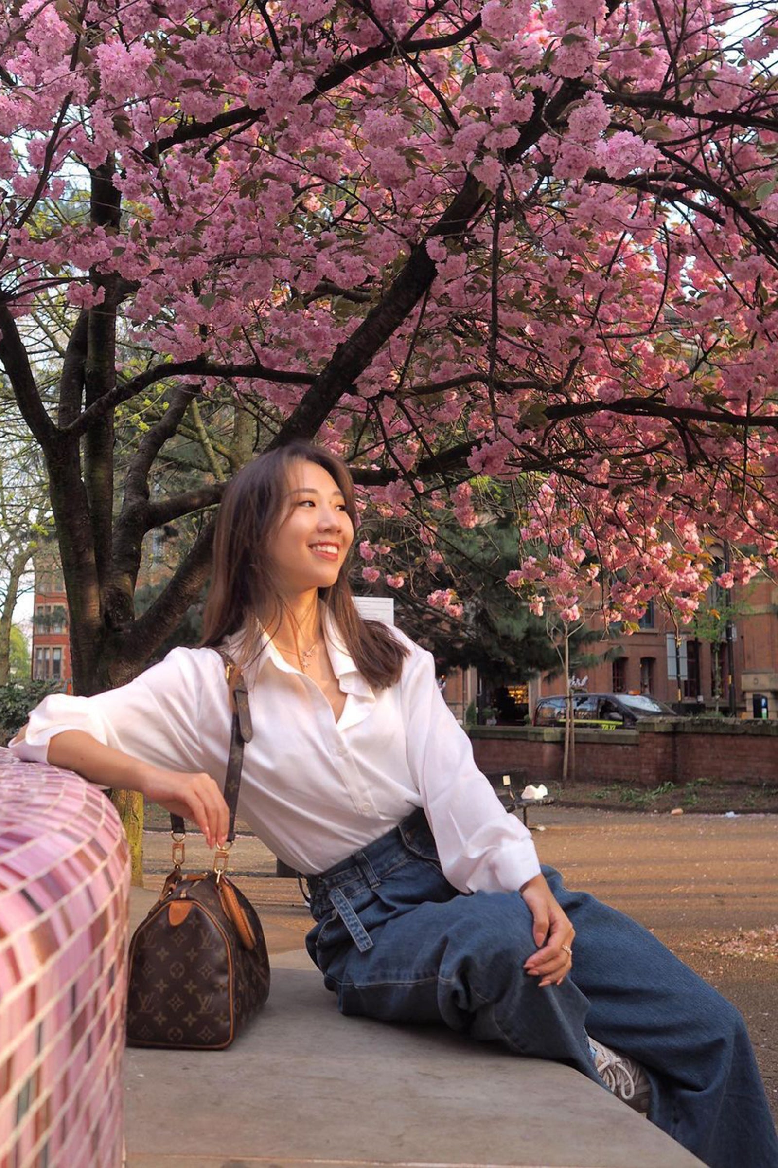 Royal Blue Full-Length Wide Leg Jeans