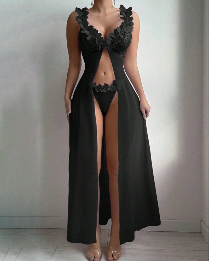Printed Split Hem Maxi Nightdress