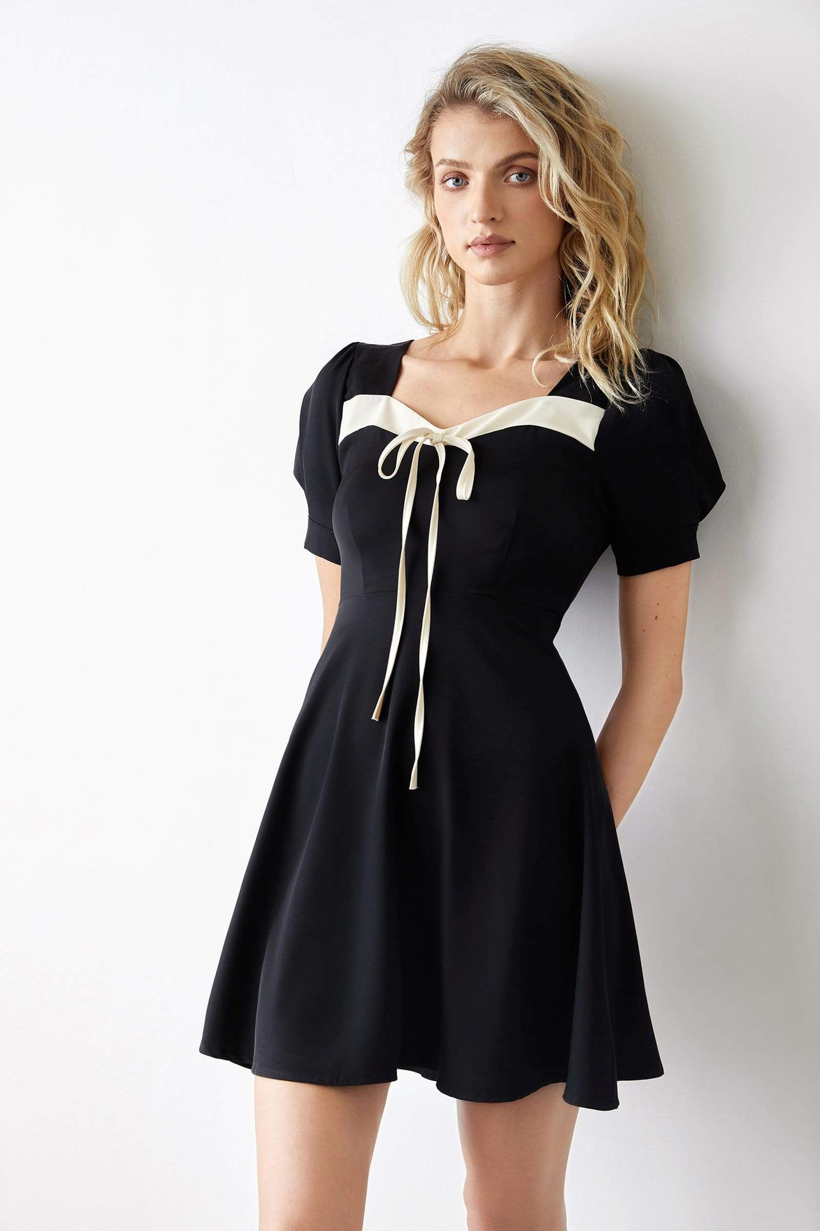 Kaisley Black Contrast Mini Dress