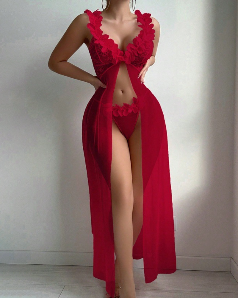 Printed Split Hem Maxi Nightdress