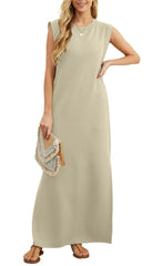 casual loose split wrinkle free maxi dress