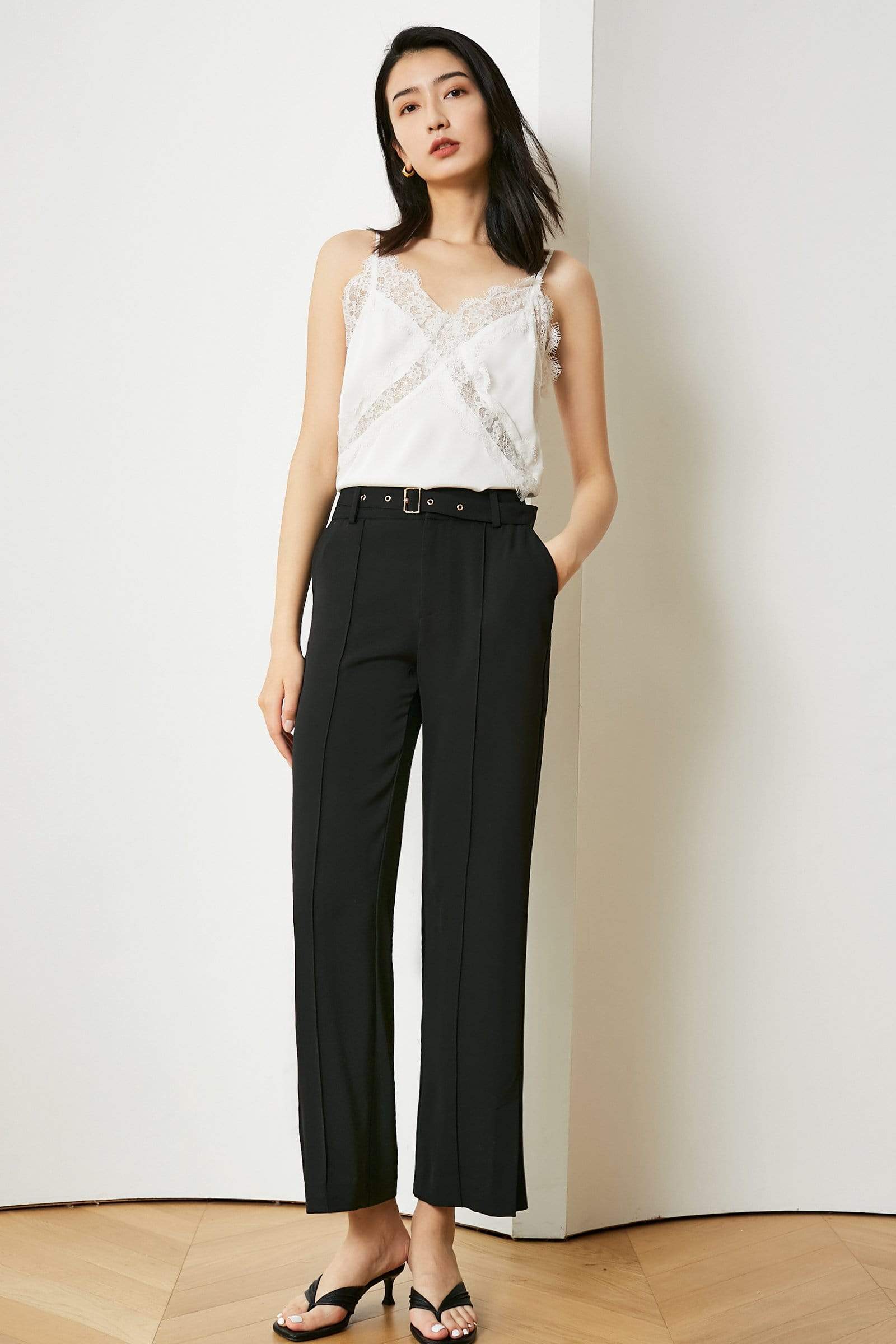 Studded Oxford Pants