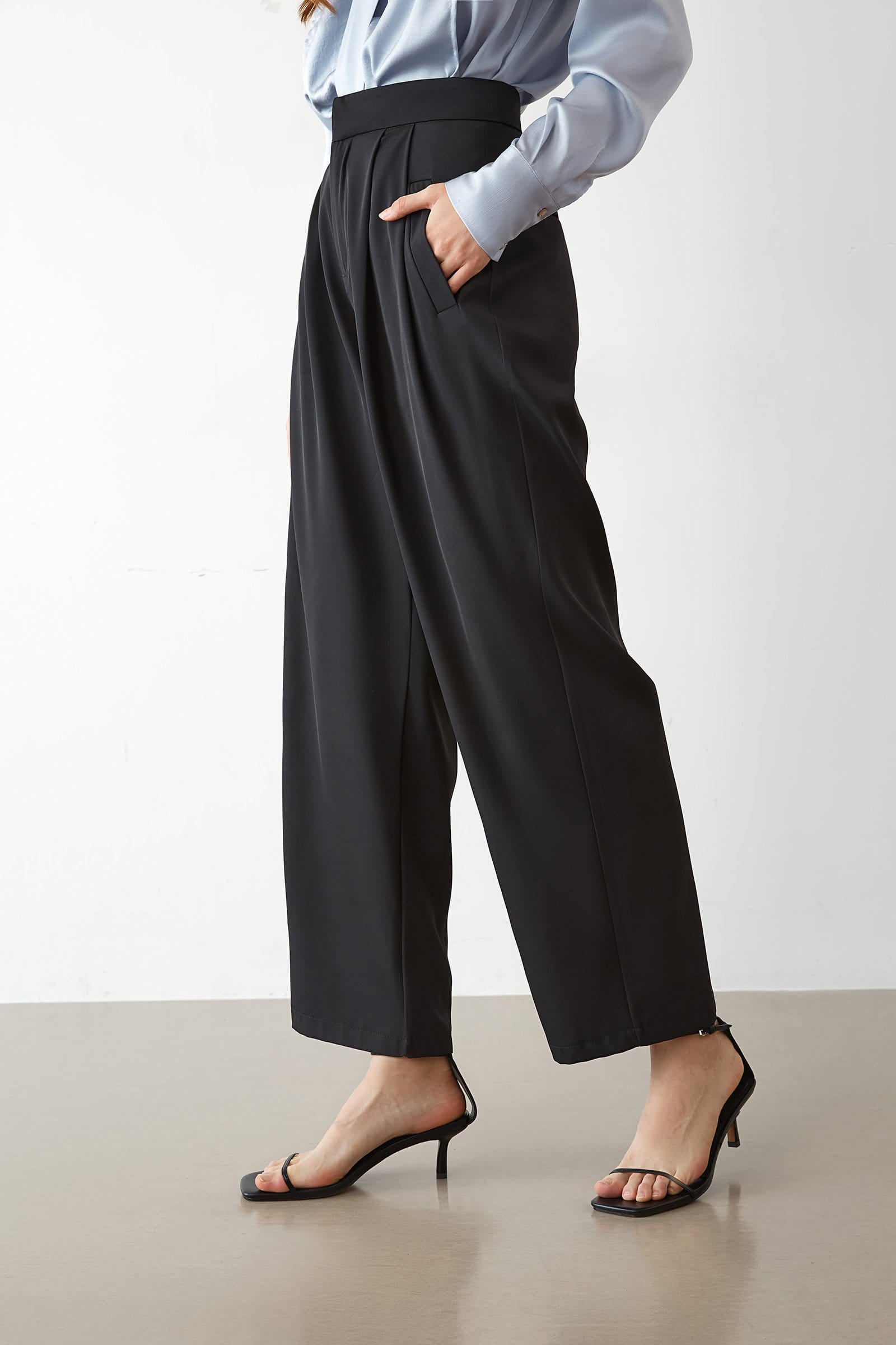 Kaira Black Wide Leg Work Pants