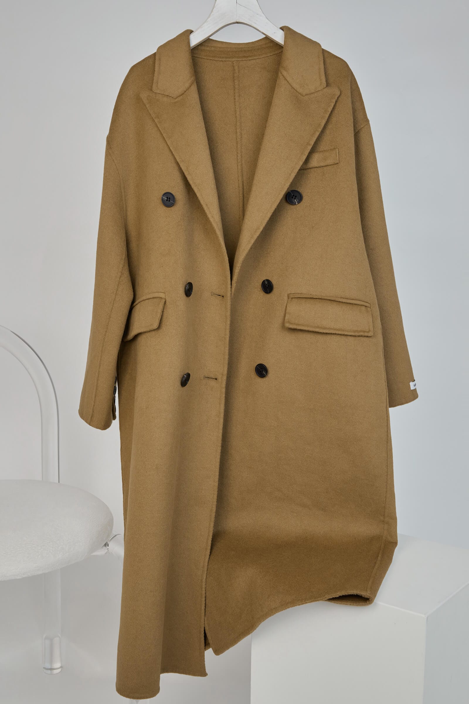 Peru Premium Wool Double-Breasted Longline Coat
