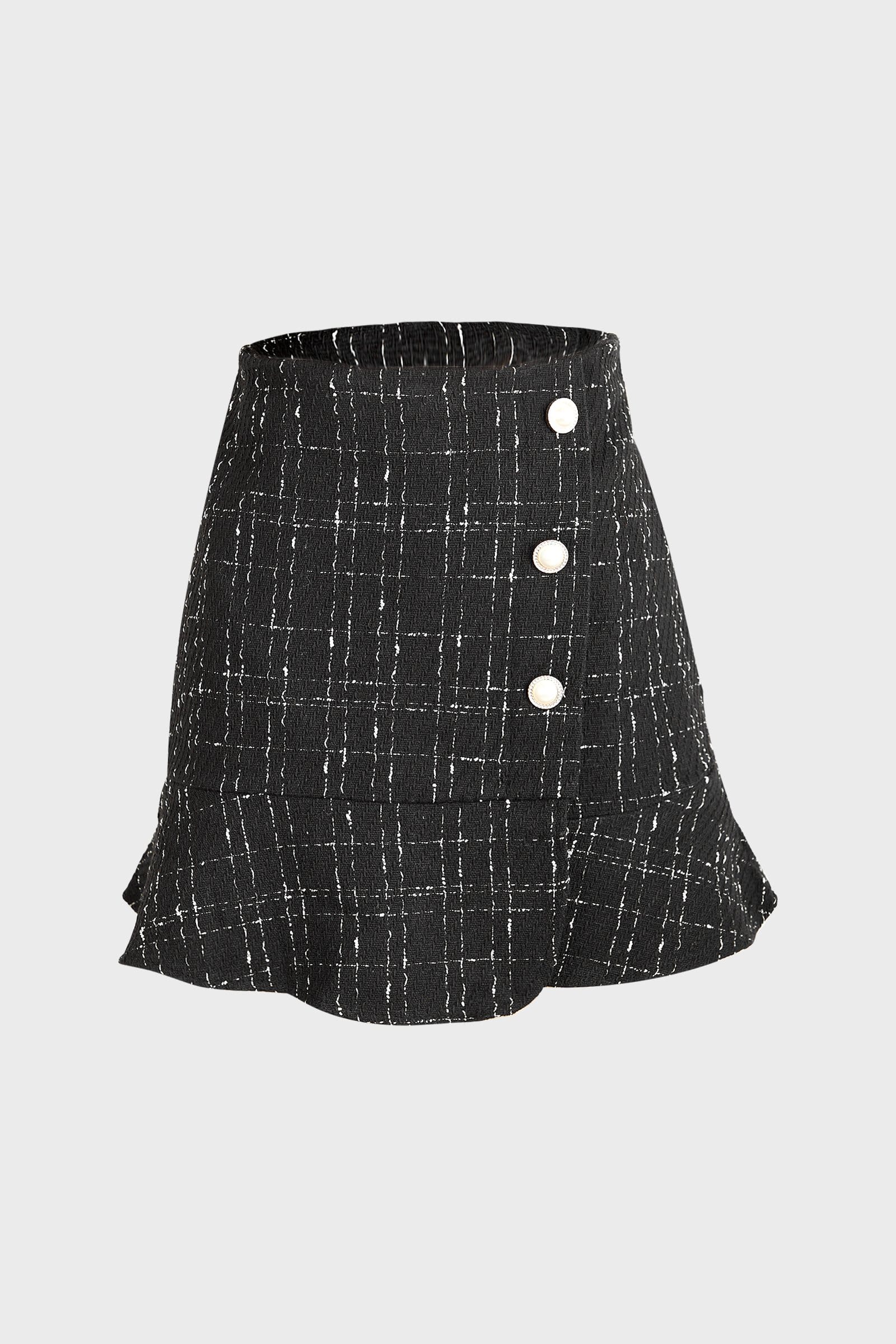 Othmar Black Ruffle Hem Skirt