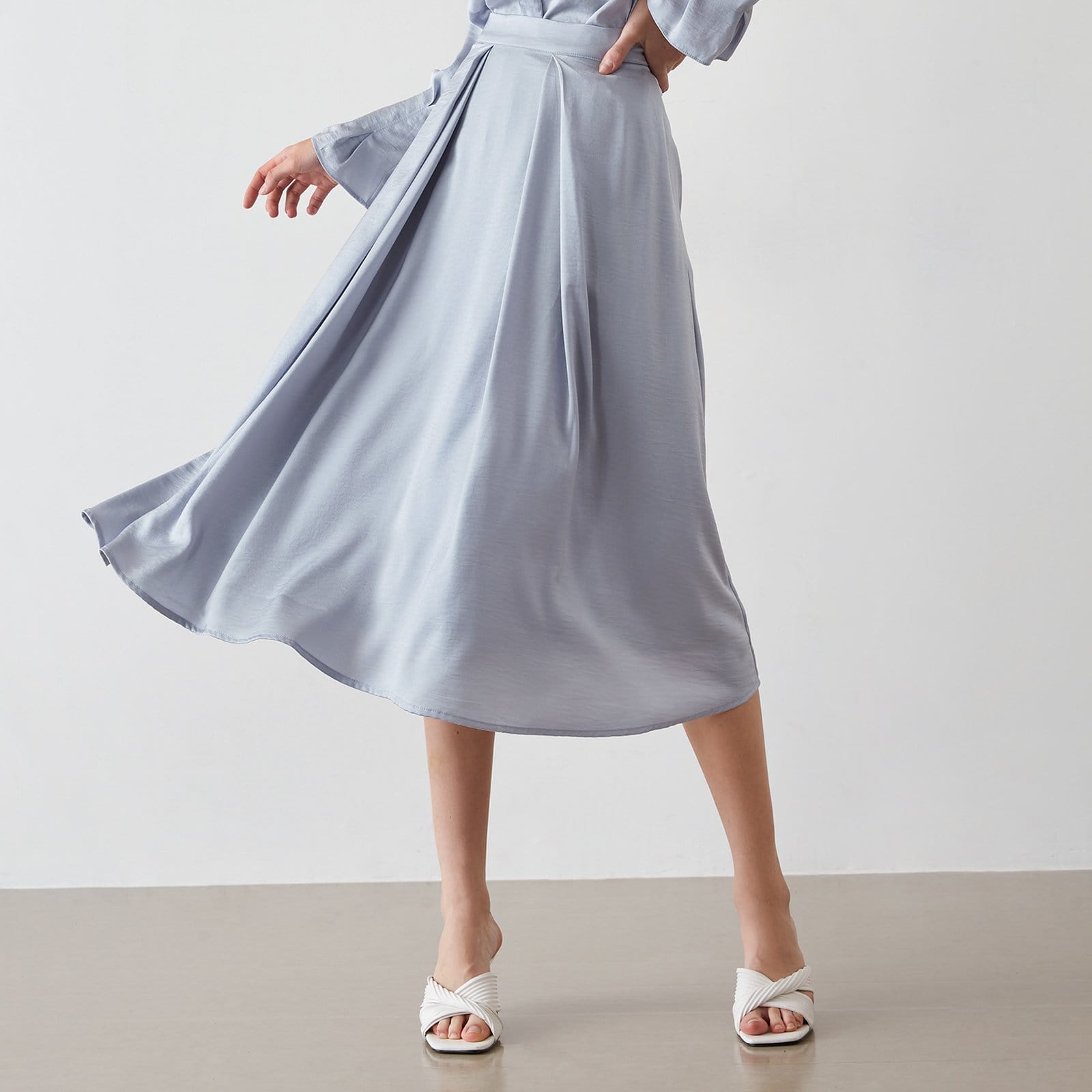 Keren Light Blue Flowy Skirt