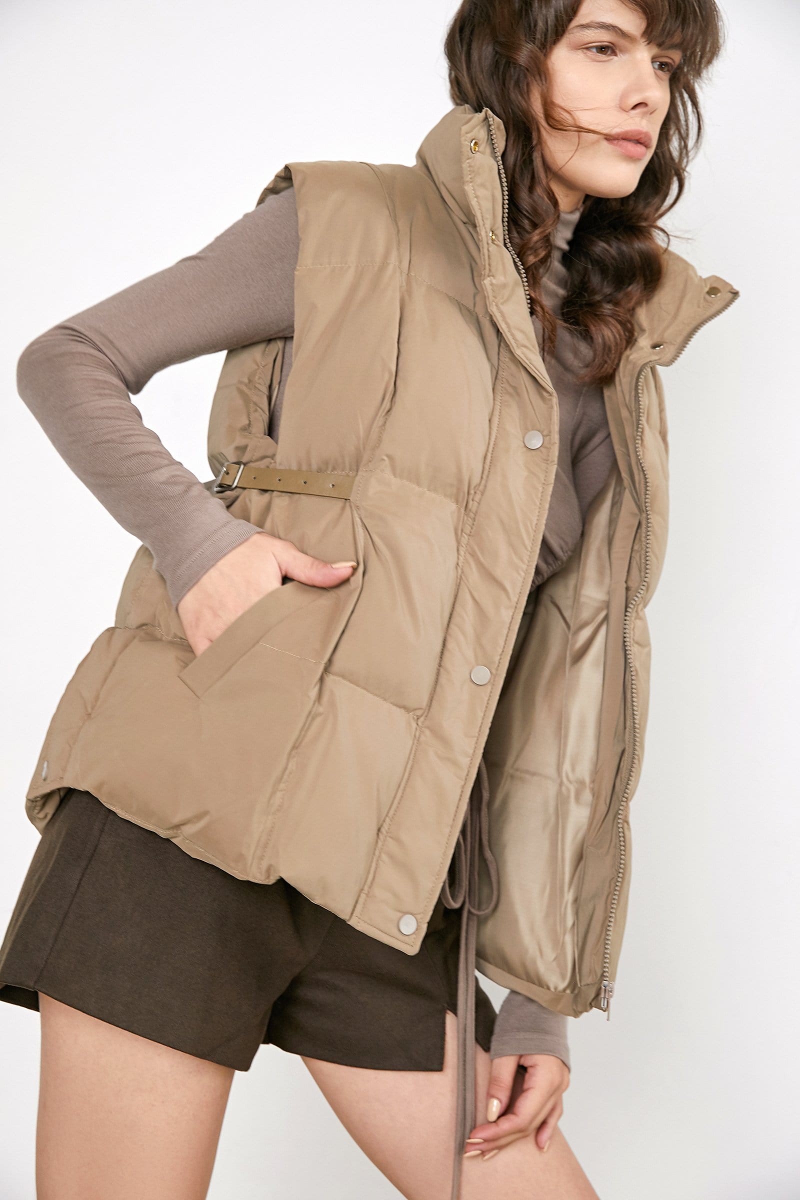Mykel Sienna Stand Collar Puffer Vest