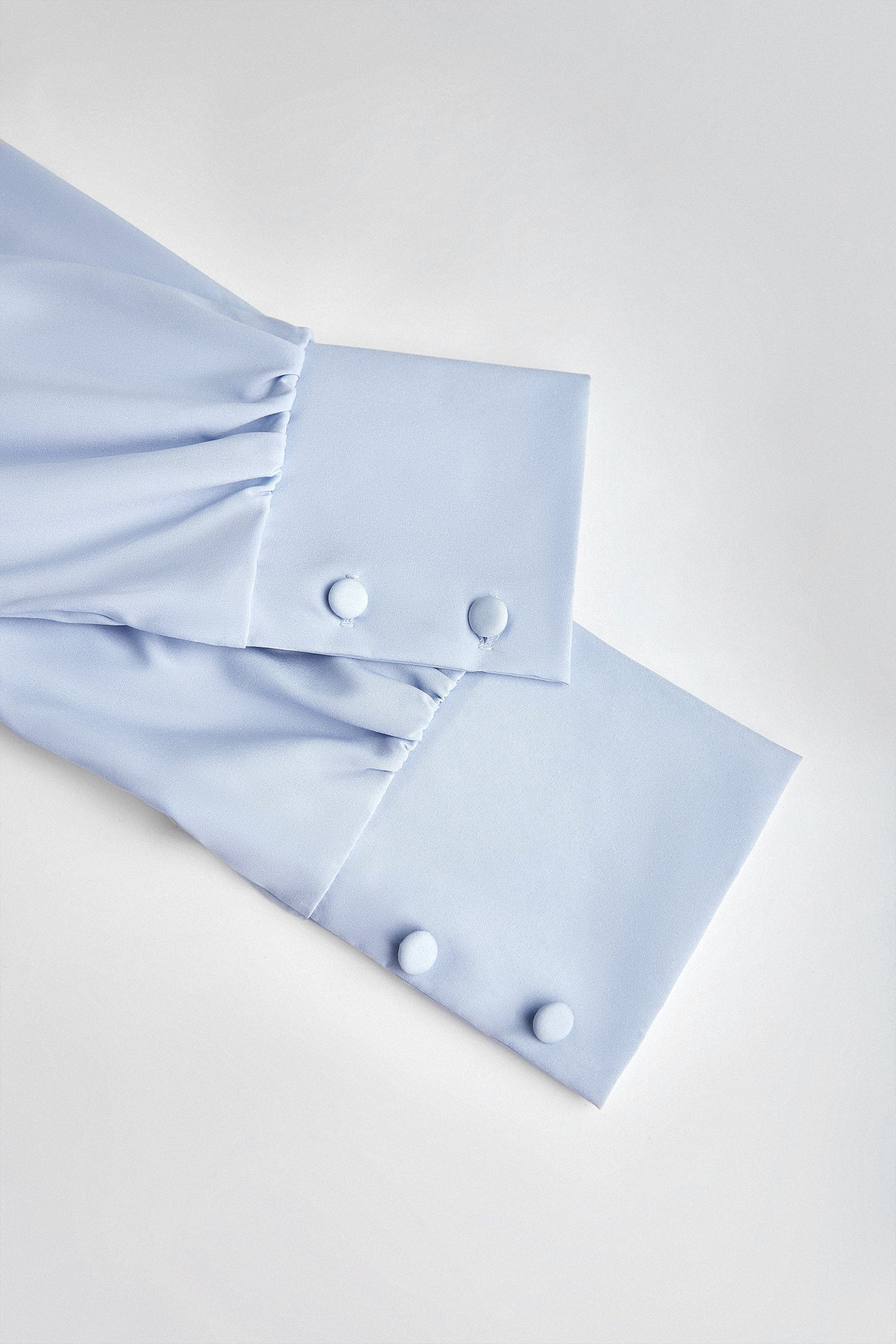 Light Steel Blue Doll Collar Chiffon Blouse