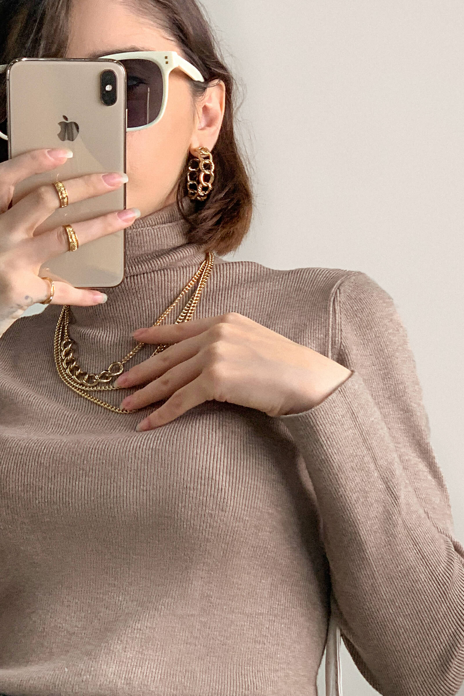 Tan Slim Fit Turtleneck Sweater