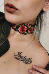 Floral Embroidered Choker
