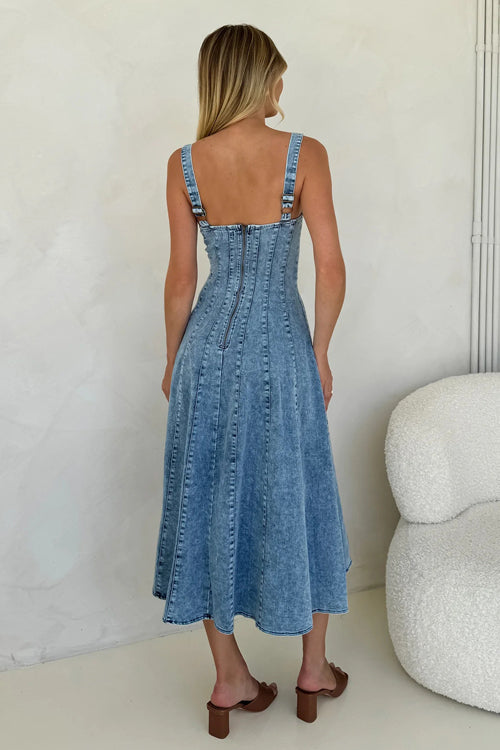 Summertime Inspiration Medium Wash Denim Dress