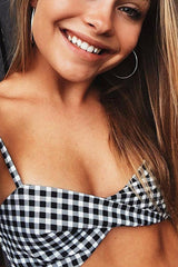 Tartan Spaghetti Tied Bra