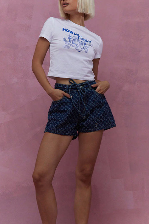Easygoing Blue Wash Denim Shorts