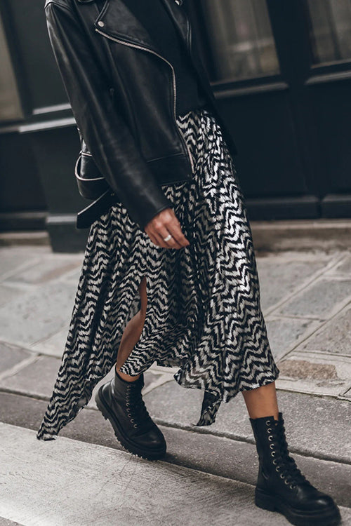 Fashionable Babe Irregular Cut Midi Skirt