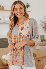 Keep Crushing Floral Print Long Sleeve Top