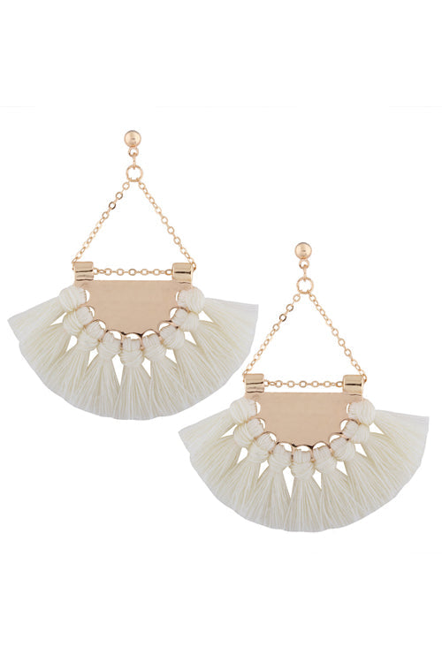 Metallic Tassel Sector Earrings
