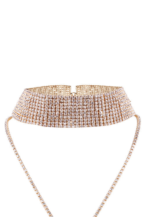 Crystal Shiny Tiered Choker