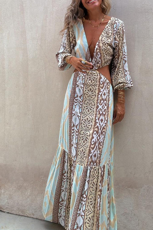 Silvana Printed Backless Mini Dress