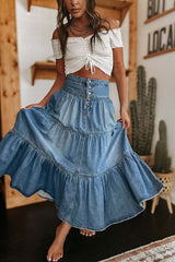 Real Babe Denim Maxi Skirt