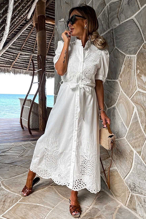 Exceptionally Pristine Embroidery Maxi Dress - 2 Colors