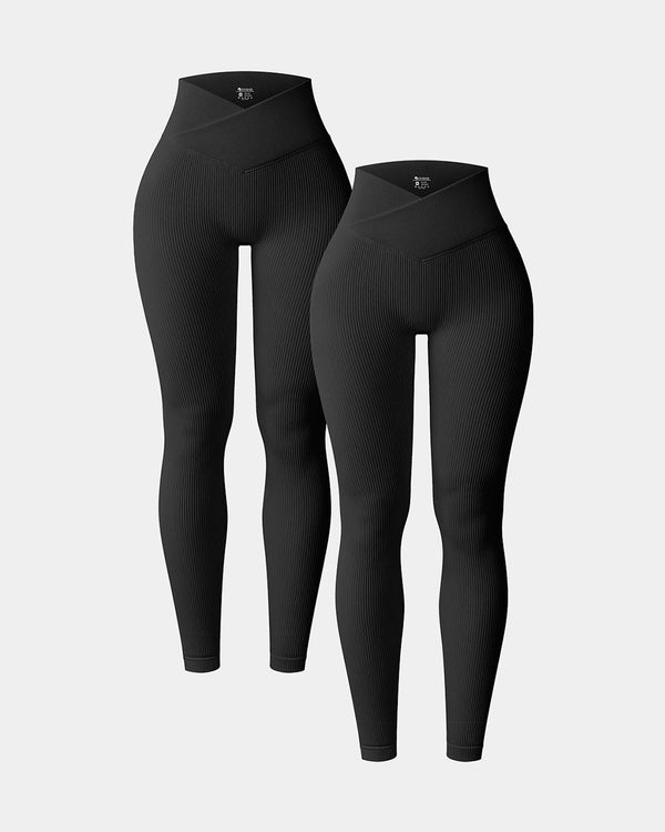 High Waist Cross Over Leggings2 Pieces