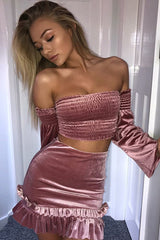 Velvet Purple Pink Suit