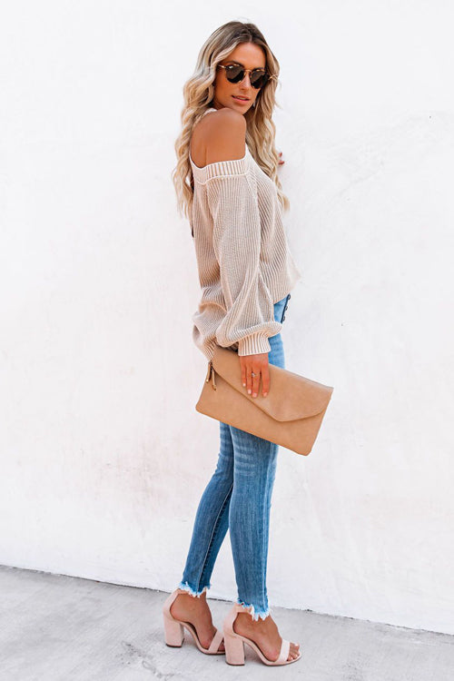 Sweetest Treat Cold Shoulder Knit Sweater