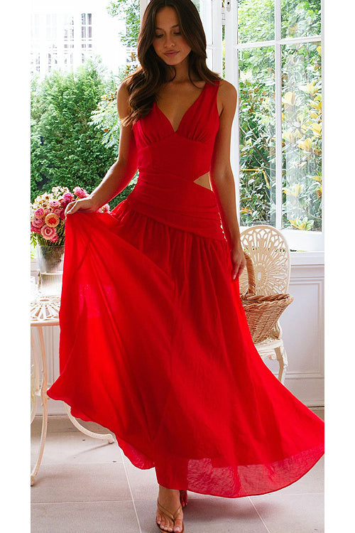 Moment Maker V-Neck Cutout Maxi Dress - 3 Colors