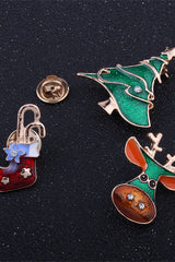Christmas Tree Triple Brooch