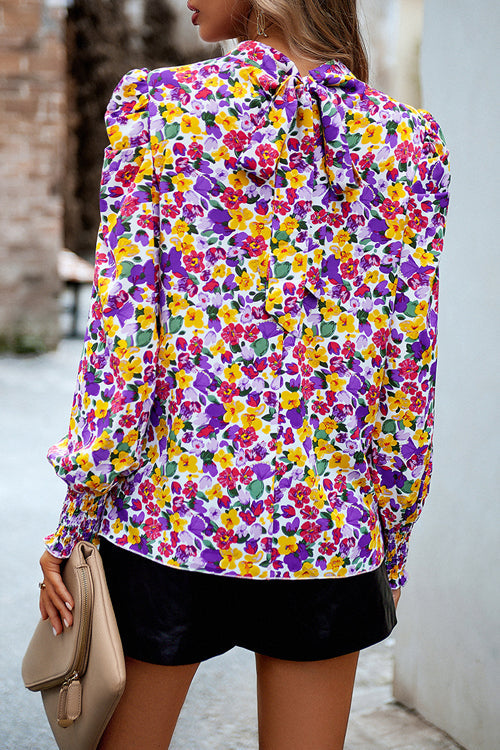 Certain Love Print Statement Sleeve Smocked Top - 5 Colors