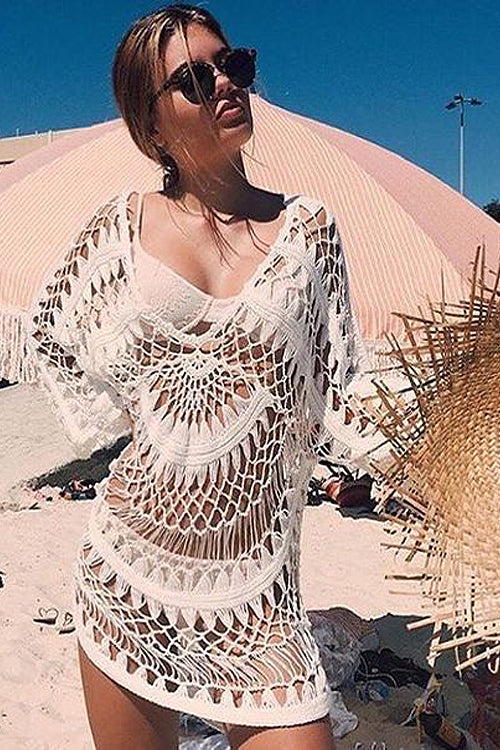 Flower Crochet Beach Blouse