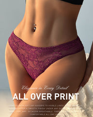 5-Pack Lace Openwork Seamless Thongs