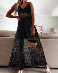 Lace Bodysuit Romper with Sheer Cape